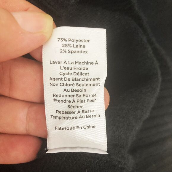 Talbots Sleeveless Turtleneck Sweater XL Black Wool Blend Ribbed Knit - Picture 11 of 11